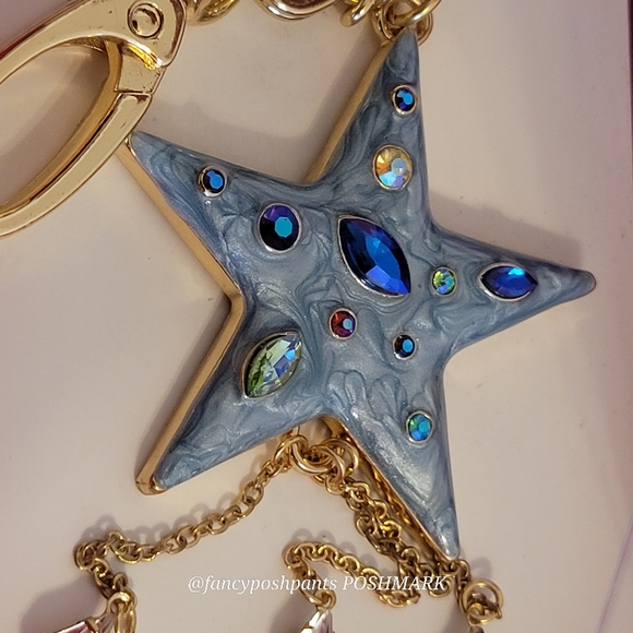 new! NWT in box! BETSEY JOHNSON key fob star magic sparkle purse charm logo tags - Picture 14 of 17